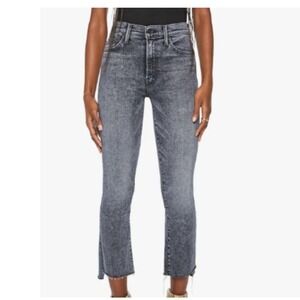MOTHER Women Size 27 The Insider Crop Step Fray Jeans in Train Stops frayed‎ hem